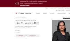 
							         Riya M. Kuklani | Temple Health								  
							    