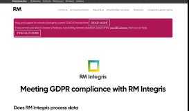 
							         RM Integris - meeting GDPR compliance - RM plc								  
							    