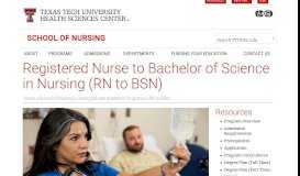 
							         RN to BSN | Texas Tech University Health Sciences Center								  
							    