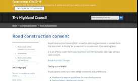 
							         Road construction consent - Highland Council								  
							    