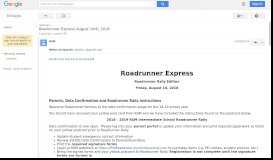 
							         Roadrunner Express August 10th, 2018 - Google Groups								  
							    