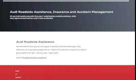 
							         Roadside Assistance, Insurance and Accident Management - Audi UK								  
							    