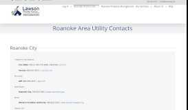 
							         Roanoke Area Utility Contacts | Lawson Realty Group, LLC								  
							    