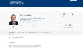 
							         Robert Allan — University of Huddersfield Research Portal								  
							    