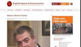 
							         Robert (“Bertie”) Portal - English Speech & Pronunciation								  
							    