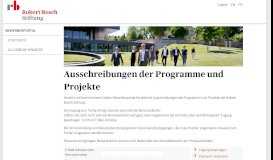 
							         Robert Bosch Stiftung - Ausschreibungen der Programme und Projekte								  
							    