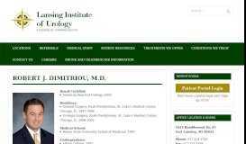 
							         Robert J. Dimitriou, M.D. – Lansing Institute of Urology								  
							    