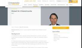 
							         Robert M. Chiaramonte - Maryland Urologist - Chesapeake Urology								  
							    