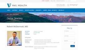 
							         Robert McDermott, MD - Vail Health								  
							    