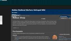 
							         Robux Shop | Roblox Medieval Warfare: Reforged Wiki | FANDOM ...								  
							    