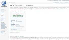 
							         Roche Diagnostics IT Solutions - Enzyklopädie Marjorie-Wiki								  
							    