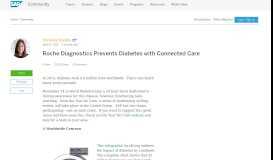 
							         Roche Diagnostics Prevents Diabetes with Connected Care | SAP Blogs								  
							    