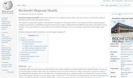 
							         Rochester Regional Health - Wikipedia								  
							    