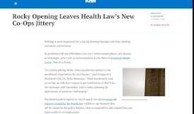 
							         Rocky Opening Leaves Health Law's New Co-Ops Jittery | Kaiser ...								  
							    