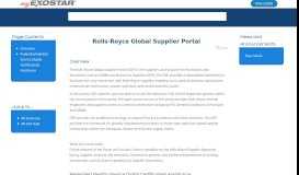 
							         Rolls-Royce Global Supplier Portal - MyExostar								  
							    