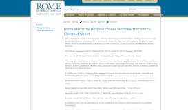 
							         Rome Memorial Hospital Lab Collection Site will move to Chestnut ...								  
							    