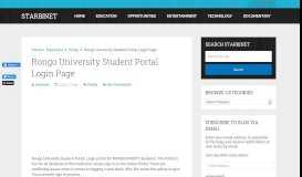 
							         Rongo University Student Portal Login Page - Starbinet								  
							    
