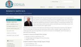 
							         Ronnie R. Smith M.D. - Meet our Physicians - Vidalia Medical Associates								  
							    
