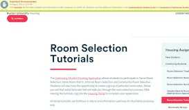 
							         Room Selection Tutorials » Housing | Boston University								  
							    