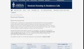 
							         Roommate Requests | Student Housing & Residence Life - UTSC								  
							    
