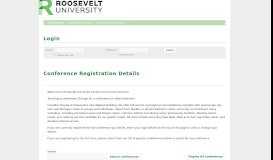 
							         Roosevelt University Housing System - Conference Registration Details								  
							    