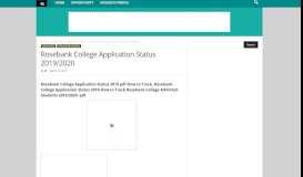 
							         Rosebank College Application Status 2019/2020 - Zafinder.com								  
							    