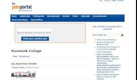 
							         Rosebank College | The Jobs Portal								  
							    