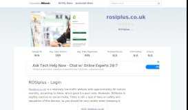 
							         Rosiplus.co.uk website. ROSIplus - Login.								  
							    