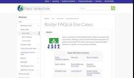 
							         Roster FAQs & Use Cases | Wisconsin Department of Public Instruction								  
							    