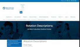 
							         Rotation Descriptions - West Suburban Medical Center								  
							    