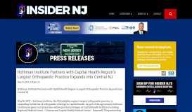 
							         Rothman Institute Partners with Capital Health Region's Largest ...								  
							    