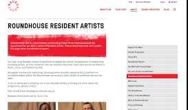 
							         Roundhouse Resident Artists								  
							    
