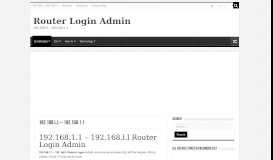 
							         Router Login Admin: 192.168.ll - 192.168.1.1								  
							    