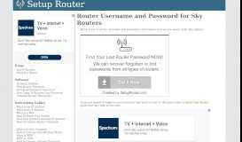 
							         Router Username and Password for Sky Routers								  
							    
