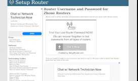 
							         Router Username and Password for Zhone Routers								  
							    
