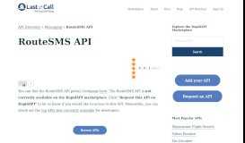 
							         RouteSMS API (Overview, Documentation & Alternatives ...								  
							    