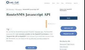 
							         RouteSMS Javascript API (Overview, Documentation ...								  
							    
