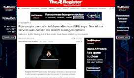 
							         Row erupts over who to blame after NordVPN says: One of our ...								  
							    