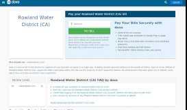 
							         Rowland Water District (CA) | Pay Your Bill Online | doxo.com								  
							    