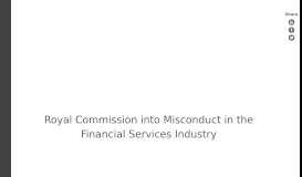 
							         Royal Commission into Misconduct in the Financial Services Industry ...								  
							    
