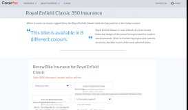 
							         Royal Enfield Classic 350 Insurance - Coverfox.com								  
							    