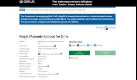 
							         Royal Masonic School for Girls - GOV.UK - Find and compare schools ...								  
							    