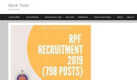 
							         RPF Recruitment 2019- 798 Constable Vacancies - Bank Tests								  
							    