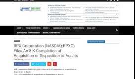 
							         RPX Corporation (NASDAQ:RPXC) Files An 8-K Completion of ...								  
							    