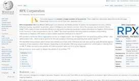 
							         RPX Corporation - Wikipedia								  
							    