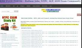 
							         RRB EXAM PORTAL - NTPC, ASM, ALP, Grade-D, Railway ...								  
							    