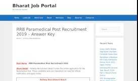 
							         RRB Paramedical Post Recruitment 2019 - Apply Online								  
							    