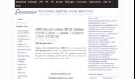 
							         RRB Registration 2019 Online Portal Login – Junior Engineer (CEN ...								  
							    