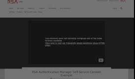 
							         RSA Authentication Manager Self-Service Console... | RSA Link								  
							    