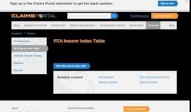 
							         RTA Insurer Index Table - Claims Portal								  
							    